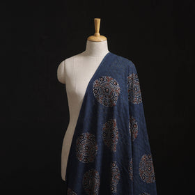 Natural Dyed Ajrakh Hand Block Print Cotton Hakoba Fabric 142