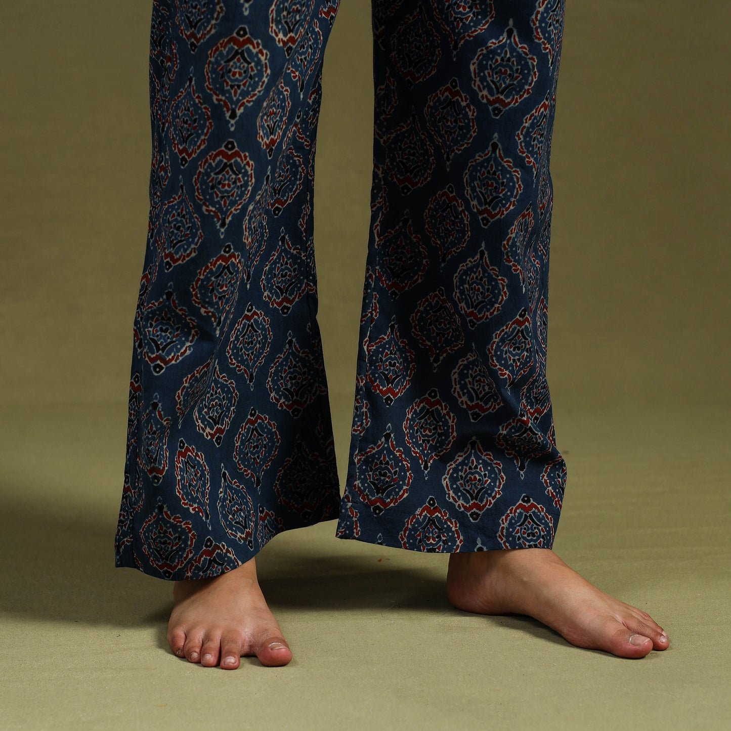 Blue Cotton Ajrakh Block Print Night Suit Set
