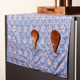 Blue - handmade cotton fridge top cover with multiple