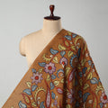 Buy Brown Bangalore Silk Srikalahasti Pen Kalamkari Fabric