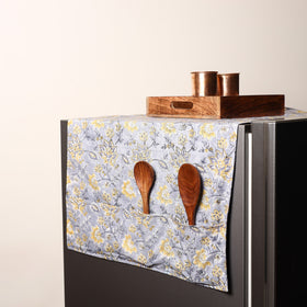 Purple Handmade Cotton Fridge Top Cover with Multiple Pockets