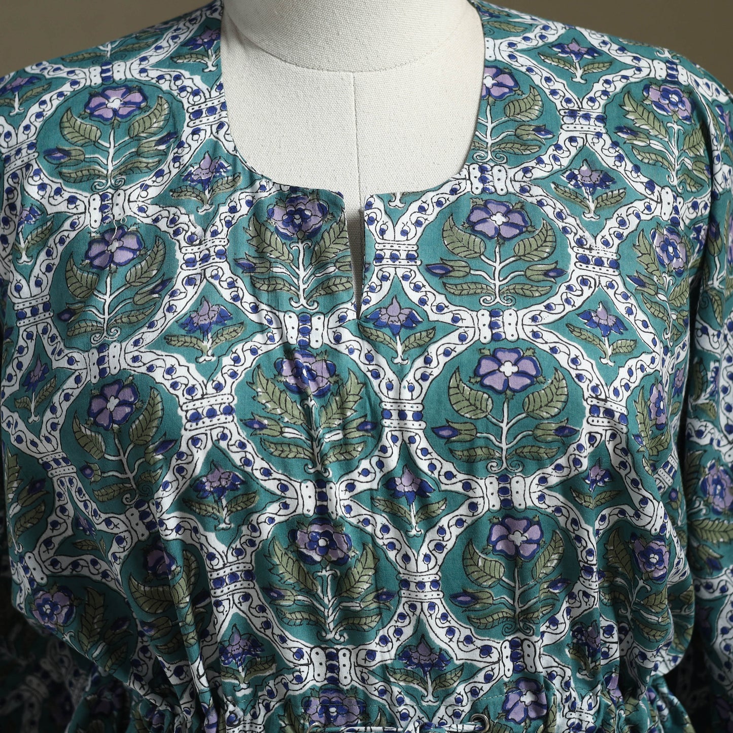 Sanganeri Block Print Cotton Kaftan (Short)