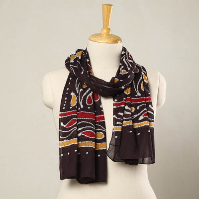 Brown - Hand Batik Printed Mul Cotton Stole 41