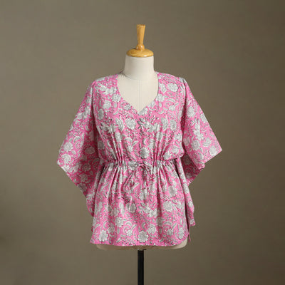 Sanganeri Block Print Cotton Kaftan (Short) 