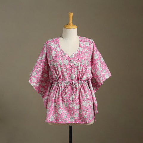 Sanganeri Block Print Cotton Kaftan (Short) 