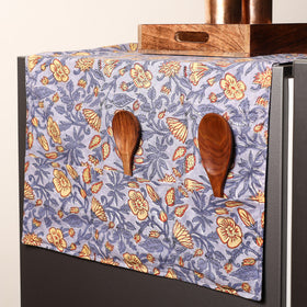 Purple Handmade Cotton Fridge Top Cover with Multiple Pockets