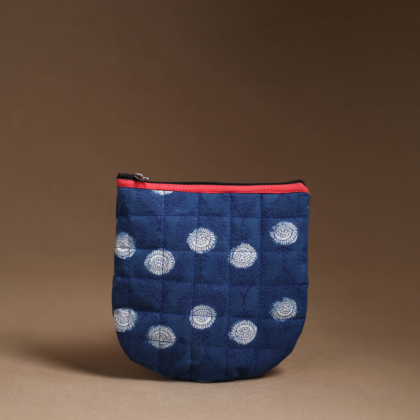 Blue - Handmade Quilted Cotton Utility Pouch 61