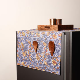 Purple Handmade Cotton Fridge Top Cover with Multiple Pockets