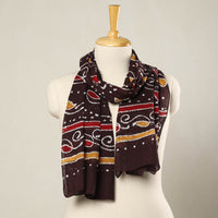 Brown - Hand Batik Printed Mul Cotton Stole 42