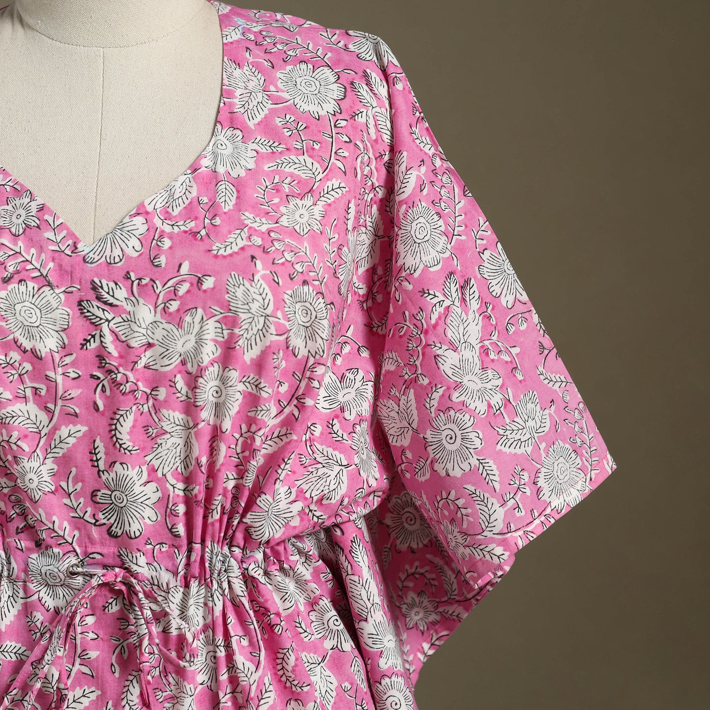 Sanganeri Block Print Cotton Kaftan (Short) 