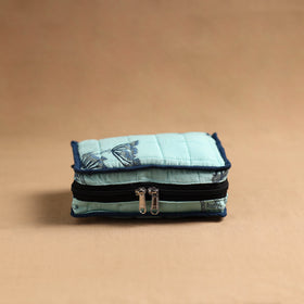 Blue Handmade 4 Pocket Jewellery Pouch 