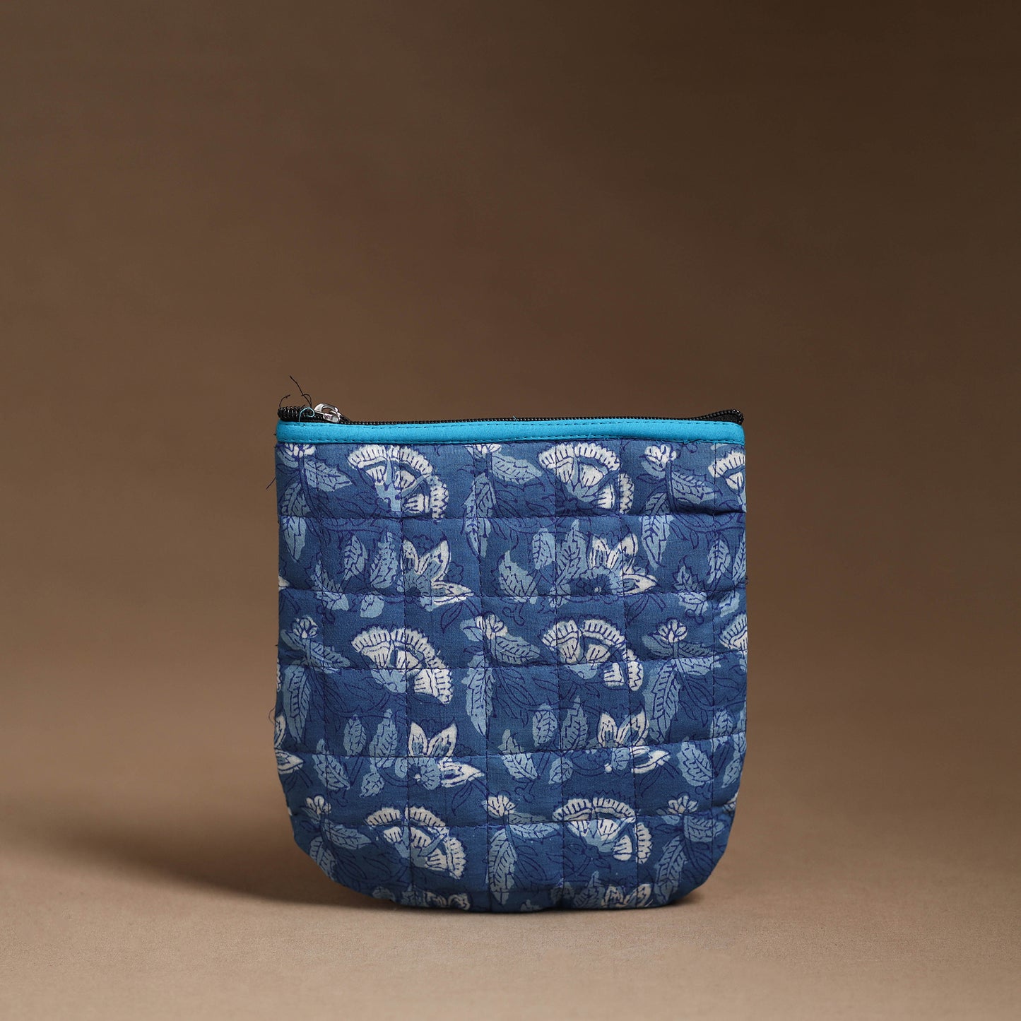 Blue - Handmade Quilted Cotton Utility Pouch 58