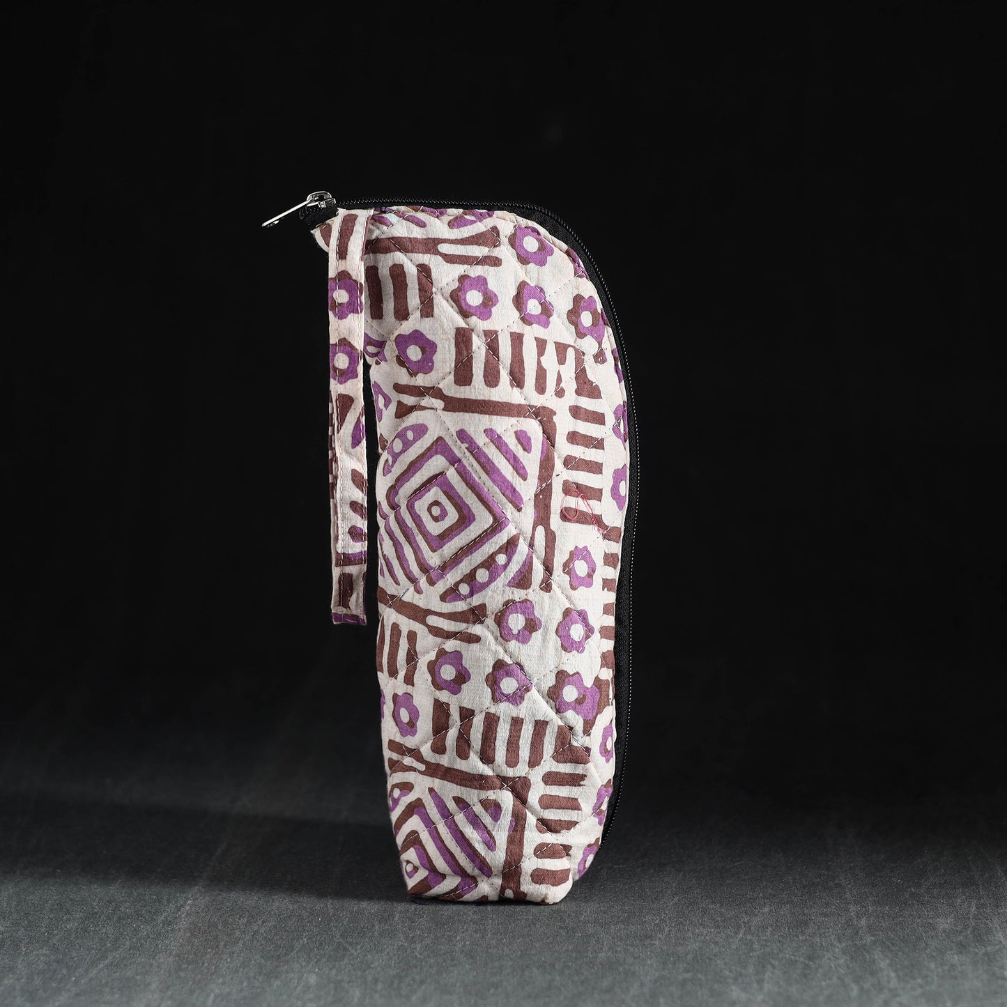 Purple Handmade Cotton 1L Water Bottle Cover
