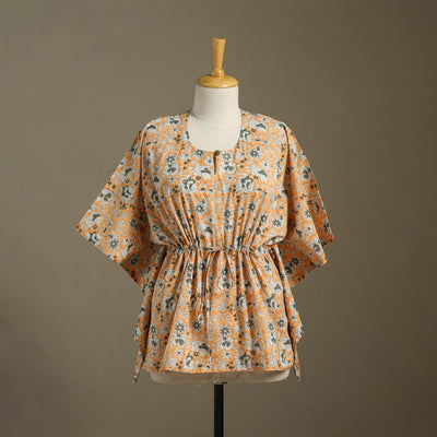 Sanganeri Block Print Cotton Kaftan (Short) 