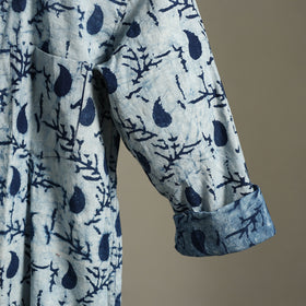 Blue - cotton men full sleeve indigo bagru shirt 12