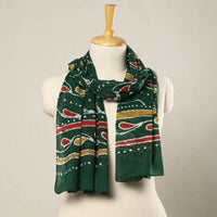 Green - Hand Batik Printed Mul Cotton Stole 46