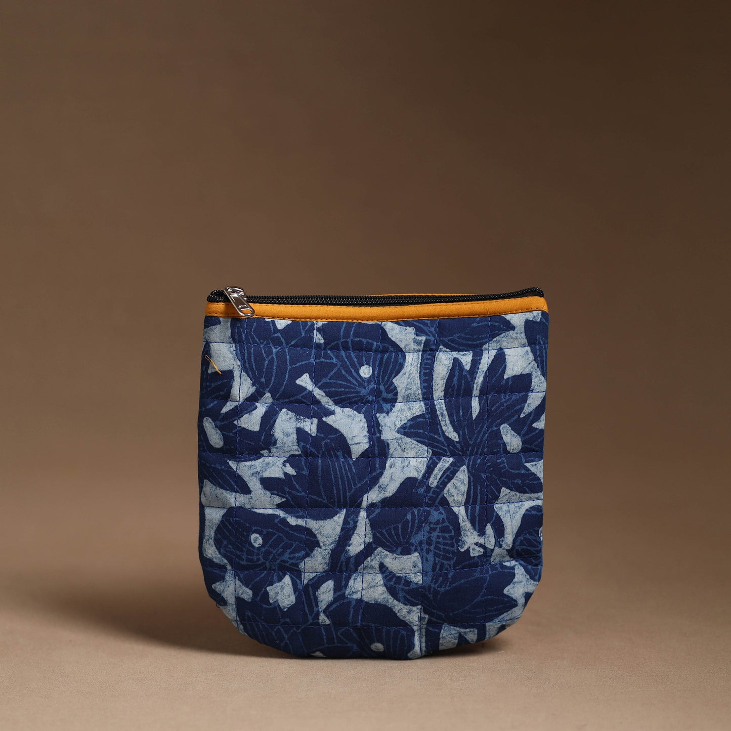 Blue - Handmade Quilted Cotton Utility Pouch 57