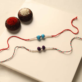 Handmade Thread & Bead Work Rakhi (Set of 2)