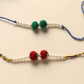 Handmade Thread & Bead Work Rakhi (Set of 2)