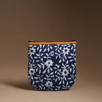 Blue - Handmade Quilted Cotton Utility Pouch 56