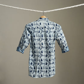 Blue - cotton men full sleeve indigo bagru shirt 12