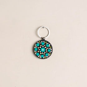 Handpainted Mandala Art Wooden Keychain 50