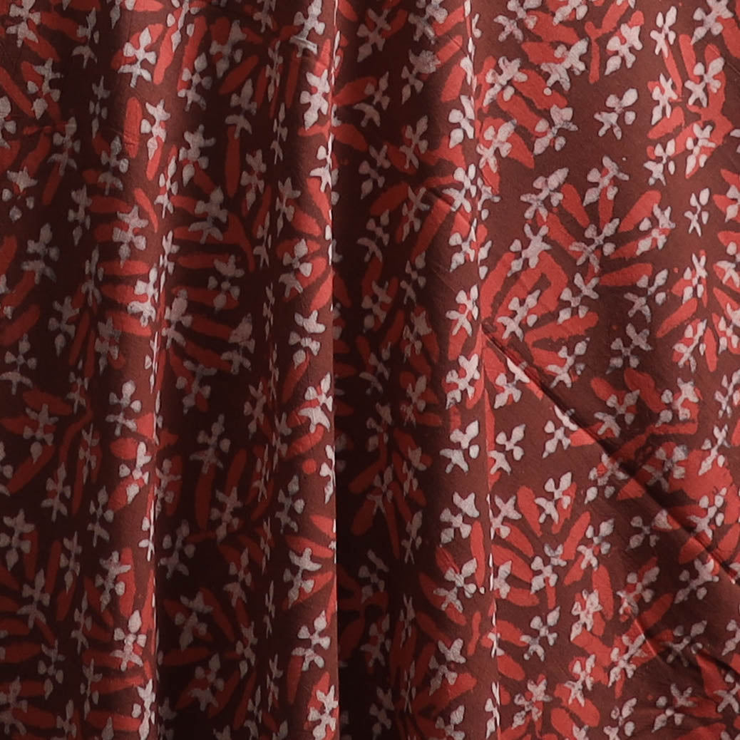Red - Bagru Dabu Hand Block Print Natural Dyed Cotton Fabric 72
