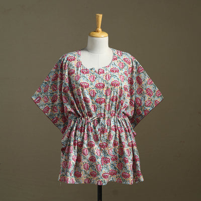 Sanganeri Block Print Cotton Kaftan (Short)
