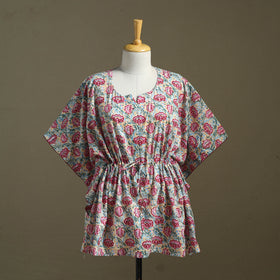 Sanganeri Block Print Cotton Kaftan (Short)