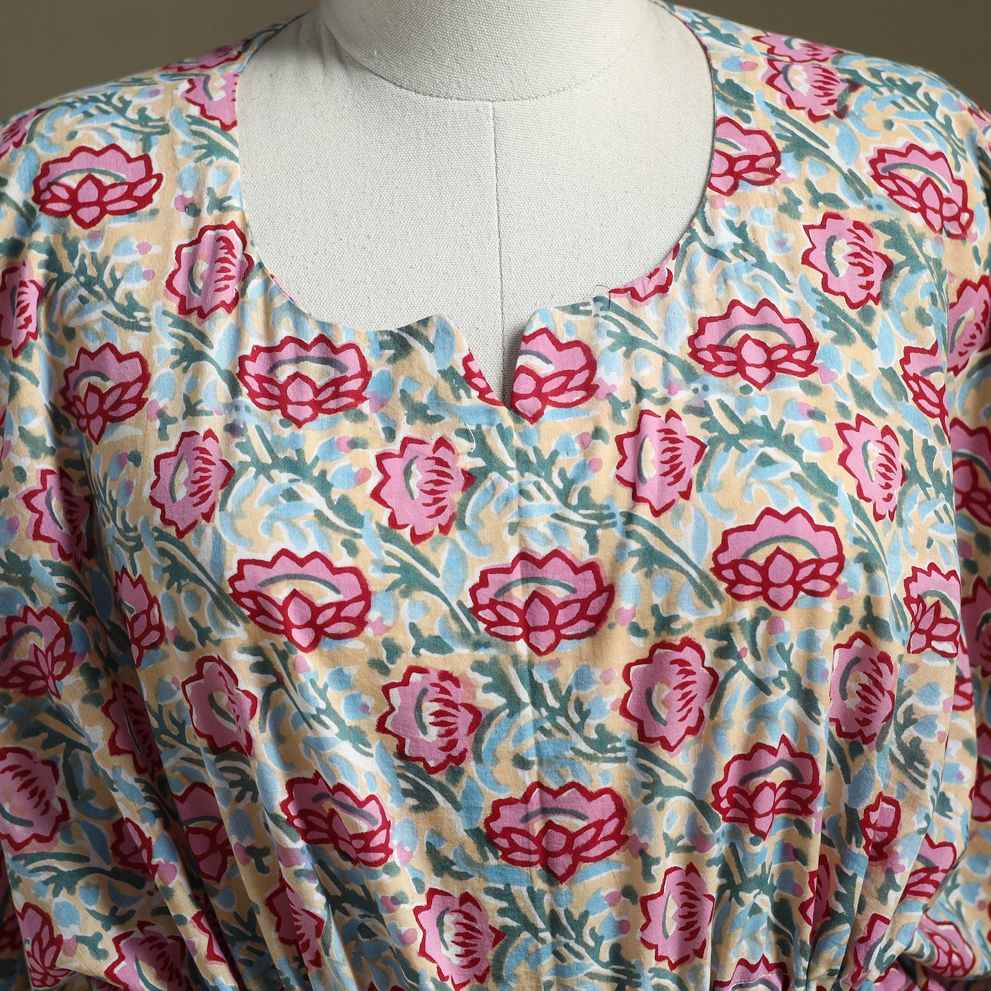 Sanganeri Block Print Cotton Kaftan (Short)