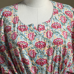 Sanganeri Block Print Cotton Kaftan (Short)