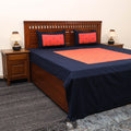 Blue - patchwork cotton double jacquard bedsheet set 14