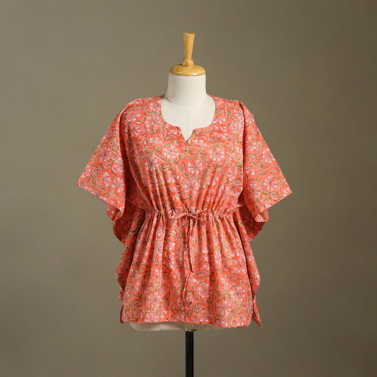 Sanganeri Block Print Cotton Kaftan (Short)