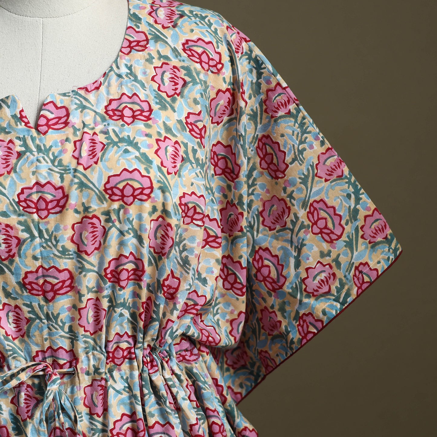 Sanganeri Block Print Cotton Kaftan (Short)