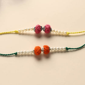 Handmade Thread & Bead Work Rakhi (Set of 2)