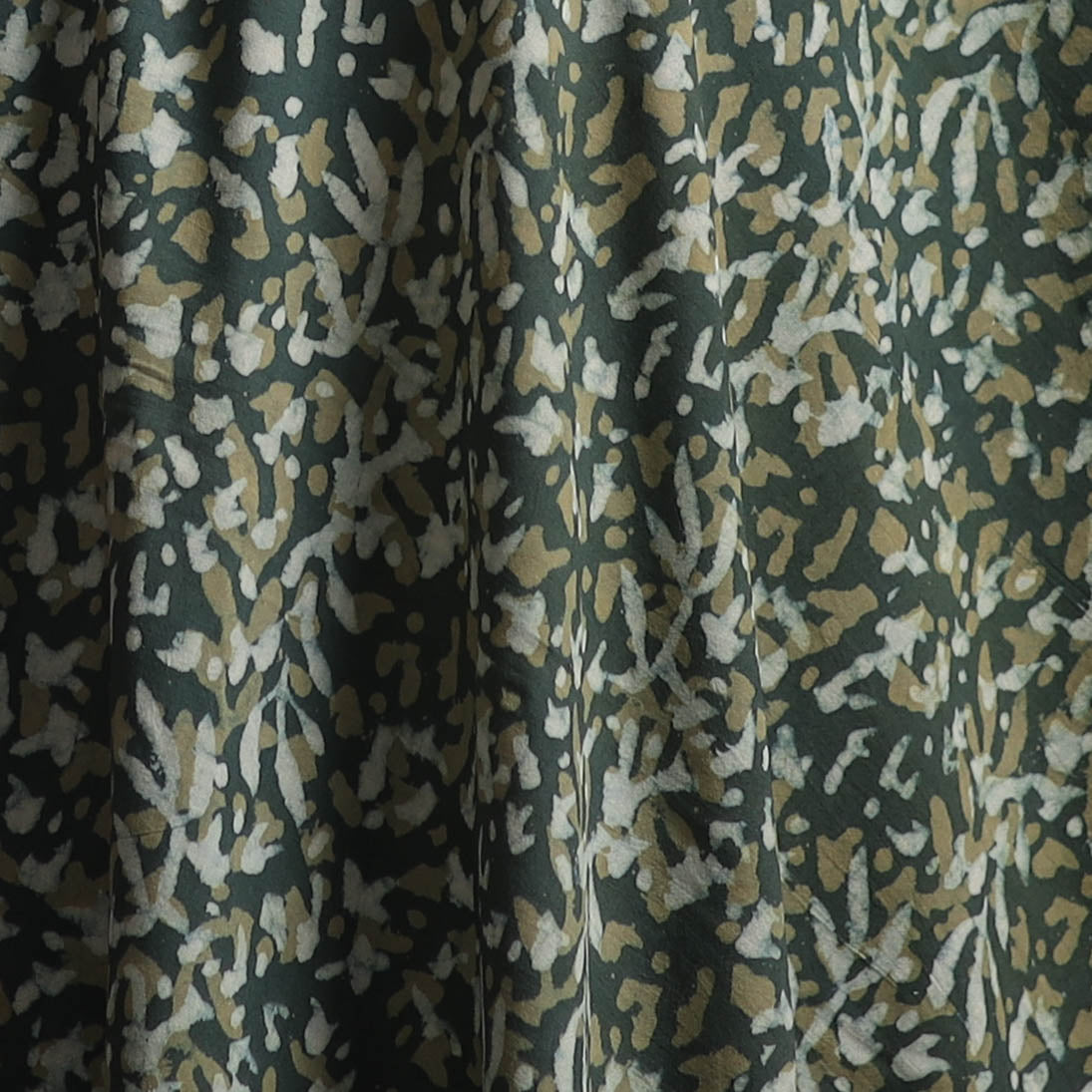 Green - Bagru Dabu Hand Block Print Natural Dyed Cotton Fabric 73