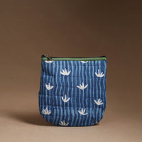 Blue - Handmade Quilted Cotton Utility Pouch 51