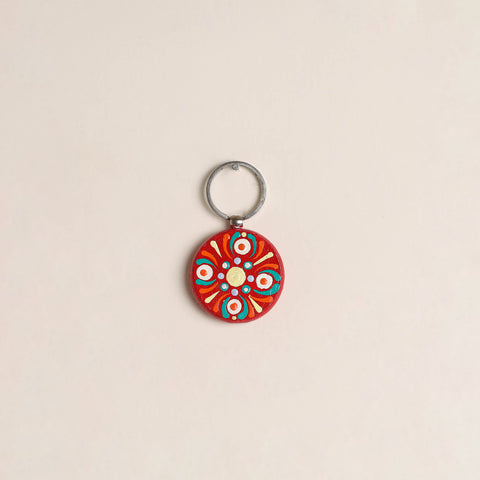 Handpainted Mandala Art Wooden Keychain 51