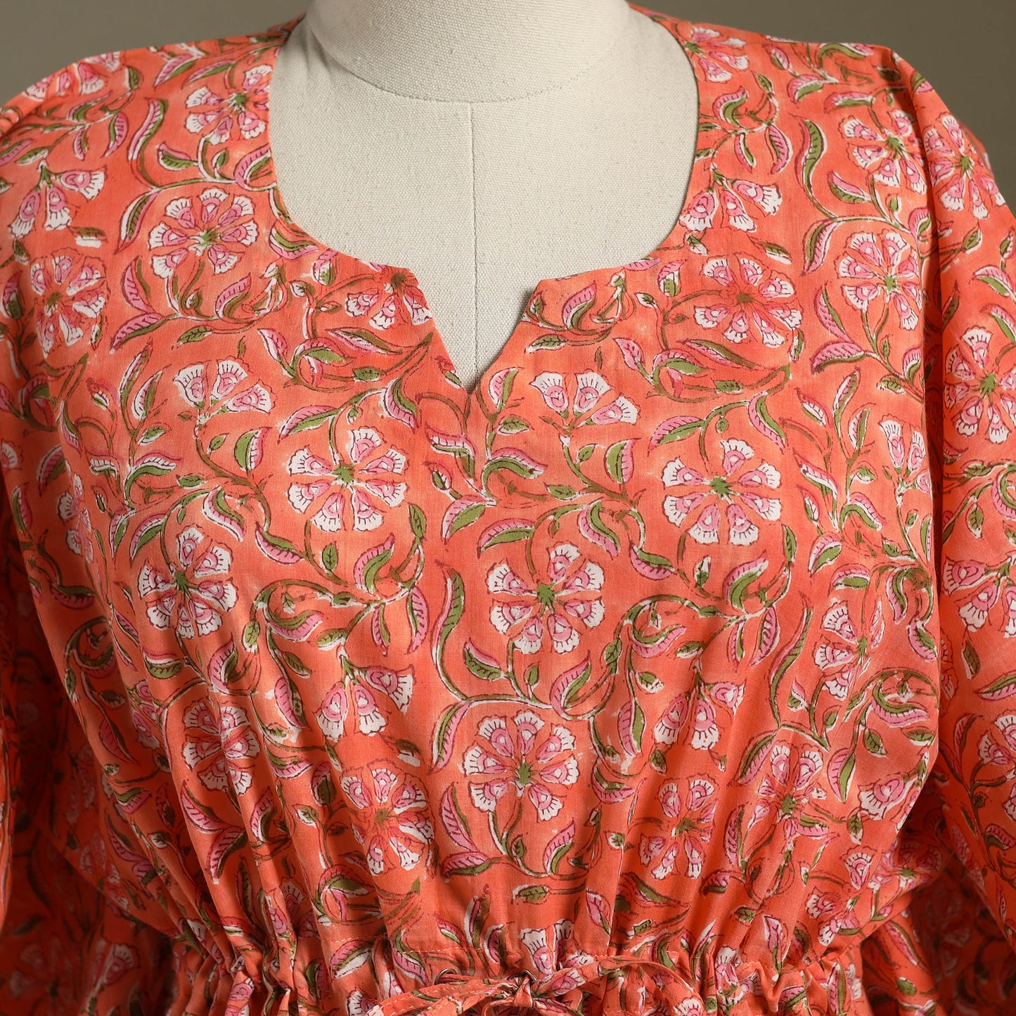 Sanganeri Block Print Cotton Kaftan (Short)