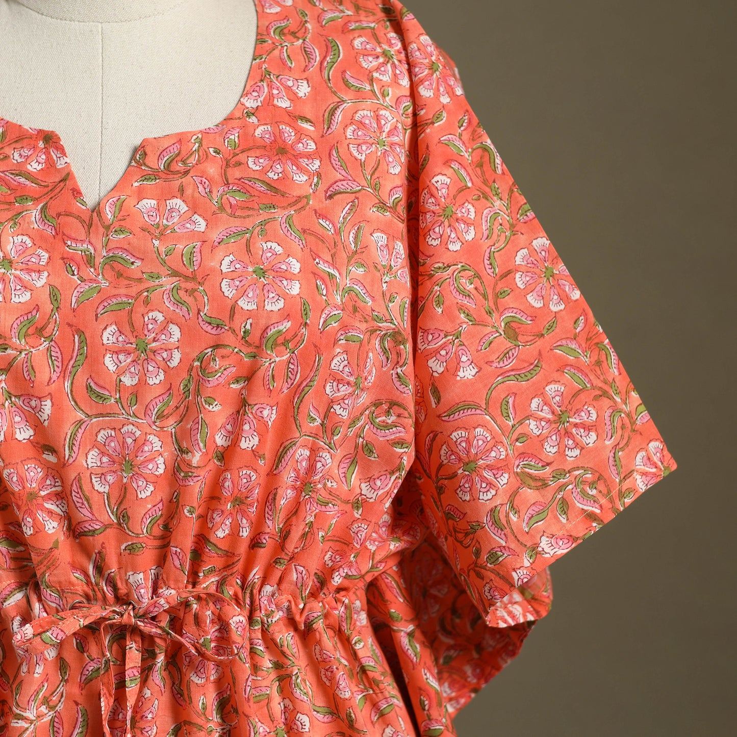 Sanganeri Block Print Cotton Kaftan (Short)