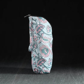 Blue Handmade Cotton 1L Water Bottle Cover