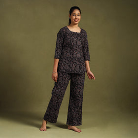Buy Cotton Ajrakh Block Print Night Suit Set