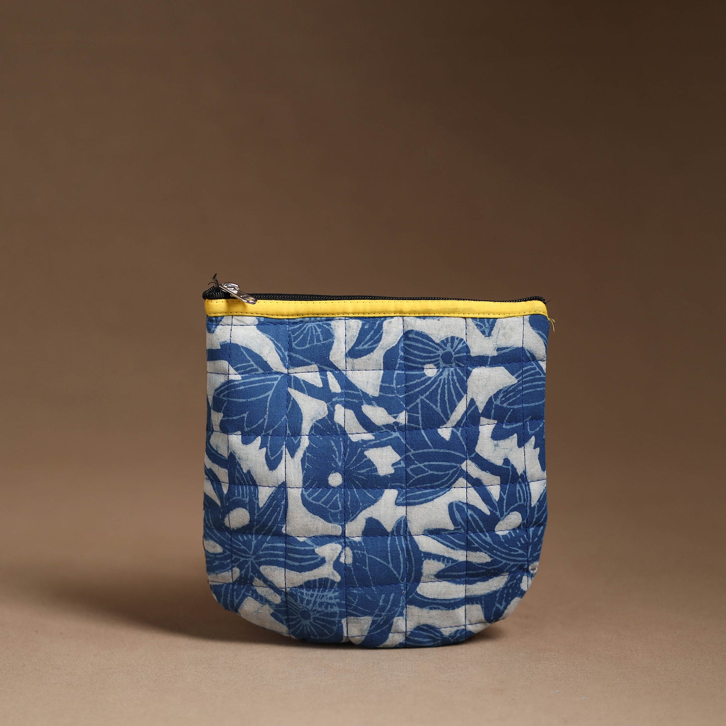 Blue - Handmade Quilted Cotton Utility Pouch 49