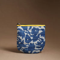 Blue - Handmade Quilted Cotton Utility Pouch 49