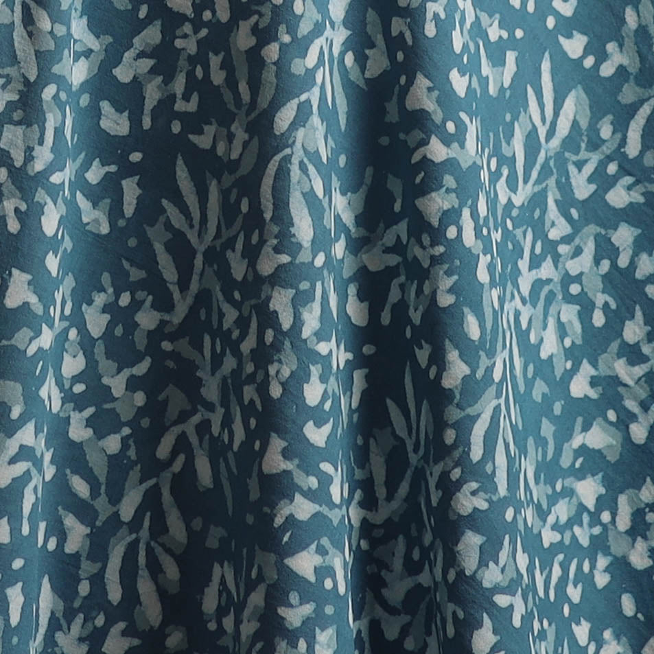 Blue - Bagru Dabu Hand Block Print Natural Dyed Cotton Fabric 74