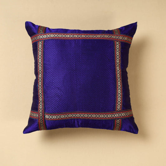 Blue - Khun Weave Cotton Cushion Cover (16 x 16 in)