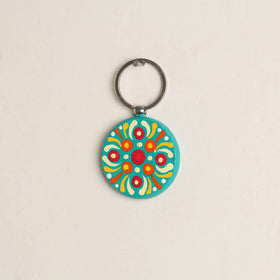 Handpainted Mandala Art Wooden Keychain 53