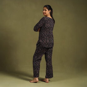 Buy Cotton Ajrakh Block Print Night Suit Set
