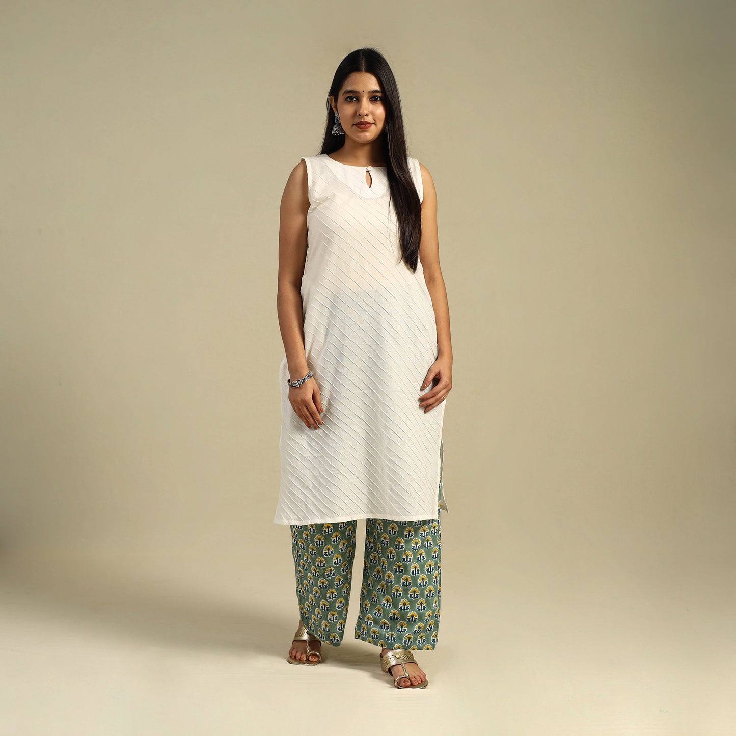  Block Print Cotton Sanganeri Palazzo 