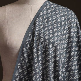 Grey - Bagru Dabu Hand Block Print Natural Dyed Cotton Fabric 75